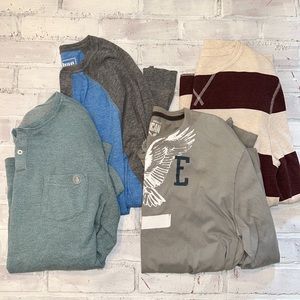 Men size large long sleeve shirt bundle!! American eagle volcom etc
